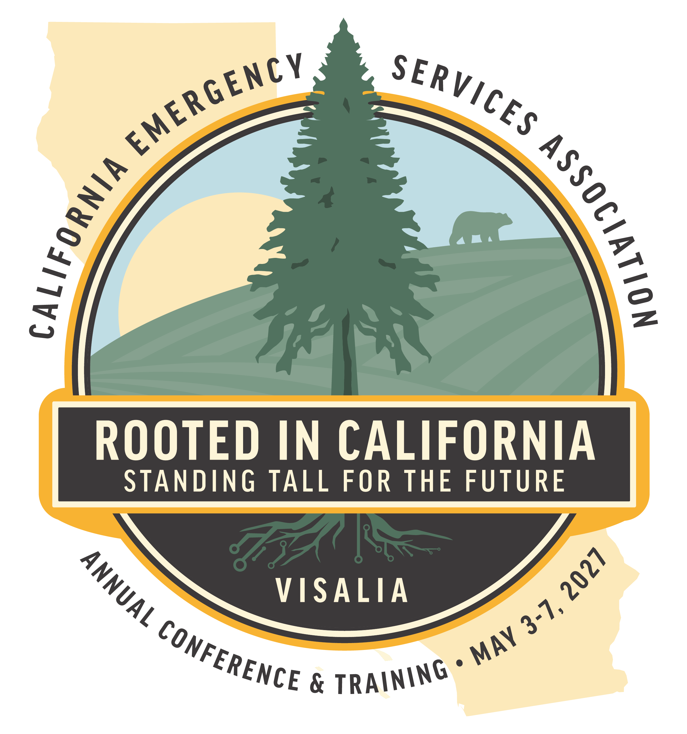 2027 conference logo "Rooted in California"